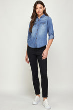 Load image into Gallery viewer, TENCEL TOP DENIM BLOUSE
