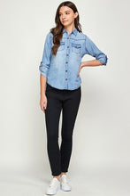 Load image into Gallery viewer, TENCEL TOP DENIM BLOUSE
