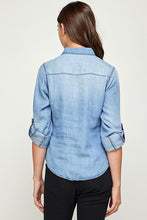 Load image into Gallery viewer, TENCEL TOP DENIM BLOUSE
