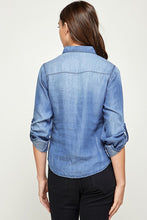 Load image into Gallery viewer, TENCEL TOP DENIM BLOUSE
