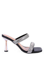 Load image into Gallery viewer, DOLLS DIAMANTE MID HEEL SLIDE SANDALS
