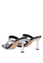 Load image into Gallery viewer, DOLLS DIAMANTE MID HEEL SLIDE SANDALS
