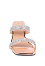 Load image into Gallery viewer, DOLLS DIAMANTE MID HEEL SLIDE SANDALS
