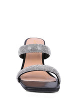 Load image into Gallery viewer, DOLLS DIAMANTE MID HEEL SLIDE SANDALS
