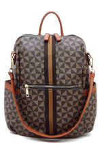 Load image into Gallery viewer, PM Monogram Striped Convertible Backpack
