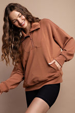 Load image into Gallery viewer, Modal Poly Span Quarter Zip Funnel Neck Pullover
