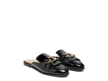 Load image into Gallery viewer, GLADIOLI METAL BUCKLED FRINGE DETAIL MULES
