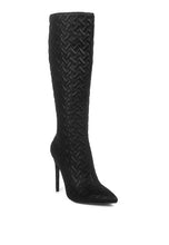 Load image into Gallery viewer, Tinkles Quilted High Heeled Calf Boots
