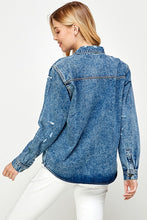 Load image into Gallery viewer, Women&#39;s Distressed Denim Shirts
