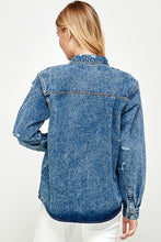 Load image into Gallery viewer, Women&#39;s Distressed Denim Shirts
