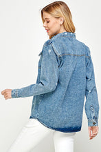 Load image into Gallery viewer, Women&#39;s Distressed Denim Shirts
