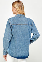 Load image into Gallery viewer, Women&#39;s Distressed Denim Shirts
