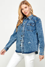 Load image into Gallery viewer, Women&#39;s Distressed Denim Shirts
