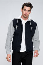 Load image into Gallery viewer, Men&#39;s Denim Jacket with Fleece Hoodies
