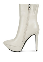 Load image into Gallery viewer, MAGNA Beige High Heeled Ankle Boot
