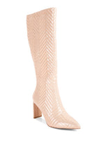 Load image into Gallery viewer, Prinkles Quilted High Italian Block Heeled Boots
