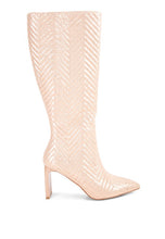 Load image into Gallery viewer, Prinkles Quilted High Italian Block Heeled Boots
