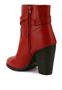 CAT-TRACK Leather Heeled Ankle Boots