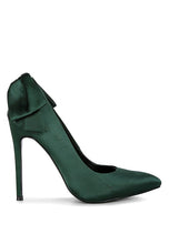 Load image into Gallery viewer, HORNET Green Satin Stiletto Pump Sandals
