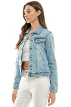 Load image into Gallery viewer, Spandex  Ladies  Casual Denim Jacket
