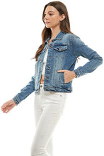 Load image into Gallery viewer, Spandex  Ladies  Casual Denim Jacket
