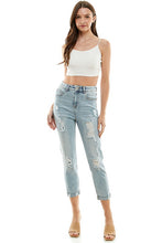 Load image into Gallery viewer, Destructed Cuffed Boyfriend Jean
