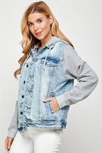 Load image into Gallery viewer, Women&#39;s Denim  Jacket with Fleece Hoodies
