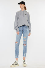 Load image into Gallery viewer, Mid Rise Distressed Ankle Skinny Jeans
