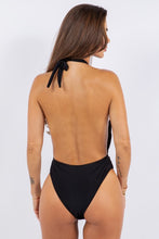 Load image into Gallery viewer, ONE PIECE BATHING SUIT DEEP OPEN WITH BELT ON WAIS
