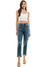 Load image into Gallery viewer, DISTRESSED DETAILED STRAIGHT LEG JEANS
