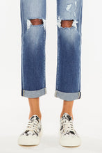 Load image into Gallery viewer, High Rise Hem Detail Slim Straight Jeans
