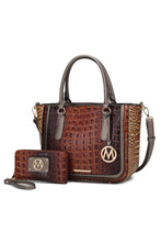 Load image into Gallery viewer, MKF Collection Faux Crocodile-Embossed Satchel Bag
