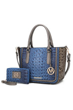 Load image into Gallery viewer, MKF Collection Faux Crocodile-Embossed Satchel Bag
