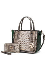 Load image into Gallery viewer, MKF Collection Faux Crocodile-Embossed Satchel Bag
