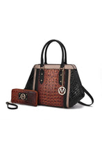 Load image into Gallery viewer, MKF Collection Daisy Croco Satchel &amp; Wallet by Mia
