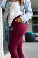 Load image into Gallery viewer, Maroon Full Length Leggings with Pockets
