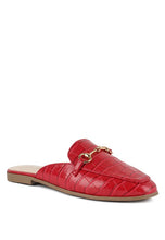 Load image into Gallery viewer, BEGONIA BUCKLED FAUX LEATHER CROC MULES
