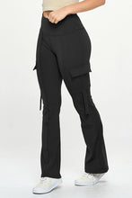 Load image into Gallery viewer, High Waisted Pocket Cargo Flare Casual Leggings
