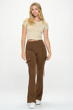 Load image into Gallery viewer, High Waisted Pocket Cargo Flare Casual Leggings
