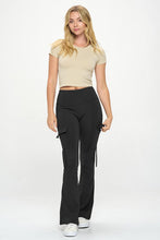 Load image into Gallery viewer, High Waisted Pocket Cargo Flare Casual Leggings
