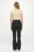 Load image into Gallery viewer, High Waisted Pocket Cargo Flare Casual Leggings
