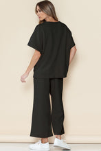 Load image into Gallery viewer, Textured Loose T Shirt and Drawstring Pants Set
