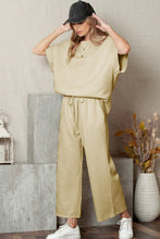 Load image into Gallery viewer, Textured Loose T Shirt and Drawstring Pants Set
