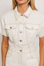 Load image into Gallery viewer, Short Sleeve Denim Romper
