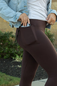 FULL LENGTH  Brown Solid Leggings