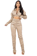 Load image into Gallery viewer, SEXY PU LEATHER 2PC PANTS SET
