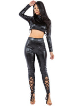 Load image into Gallery viewer, SEXY PU LEATHER 2PC PANTS SET
