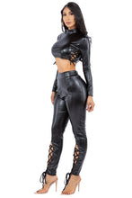 Load image into Gallery viewer, SEXY PU LEATHER 2PC PANTS SET
