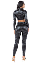 Load image into Gallery viewer, SEXY PU LEATHER 2PC PANTS SET
