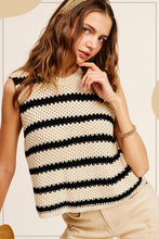 Load image into Gallery viewer, Chunky Stripe Sleeveless Sweater Top
